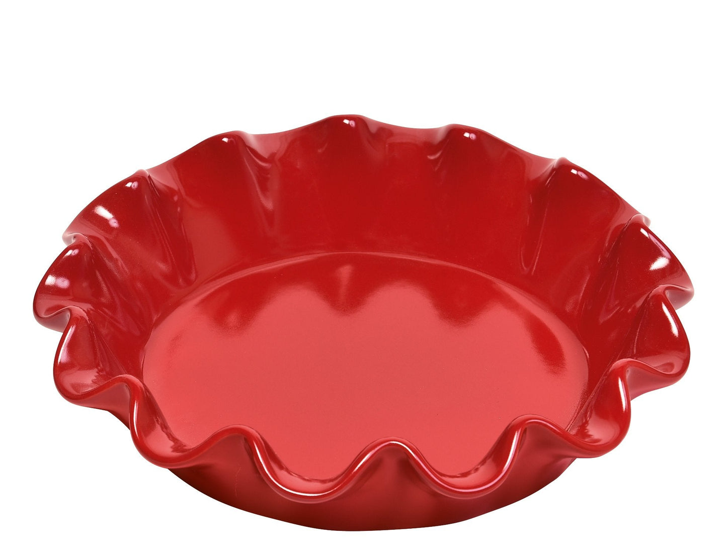 Emile Henry Made In France Burgundy Ruffled Pie Dish 10.5" X2.5"
