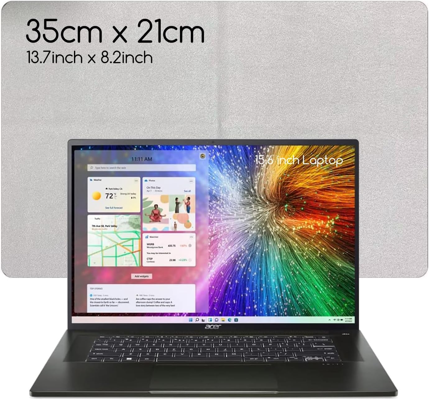 2-Pack 15.6"-17.3" Microfiber Laptop Cleaning Cloth - Clean Screen Dust & Protect Keyboard, Compatible