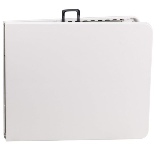 Flash Furniture Elon 6' Rectangular Plastic Folding Event Table with Carrying Handle, Bi-Fold Banquet Table for Indoor/Outdoor Events, White