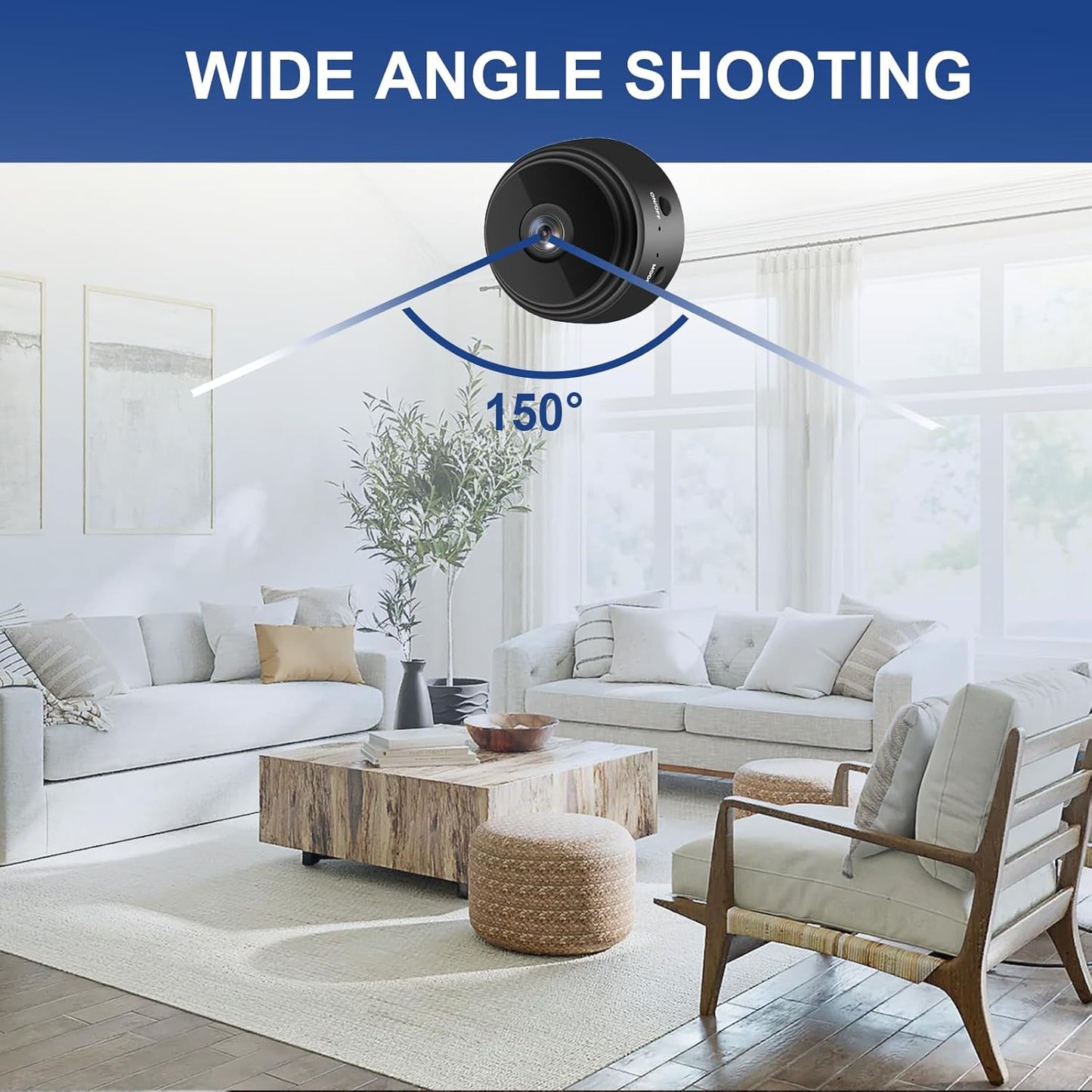 senri 3 Pack 1080P Mini Security Camera, HD WiFi Home Indoor Outdoor Camera for Baby/Pet/Nanny, IP Camera Remote