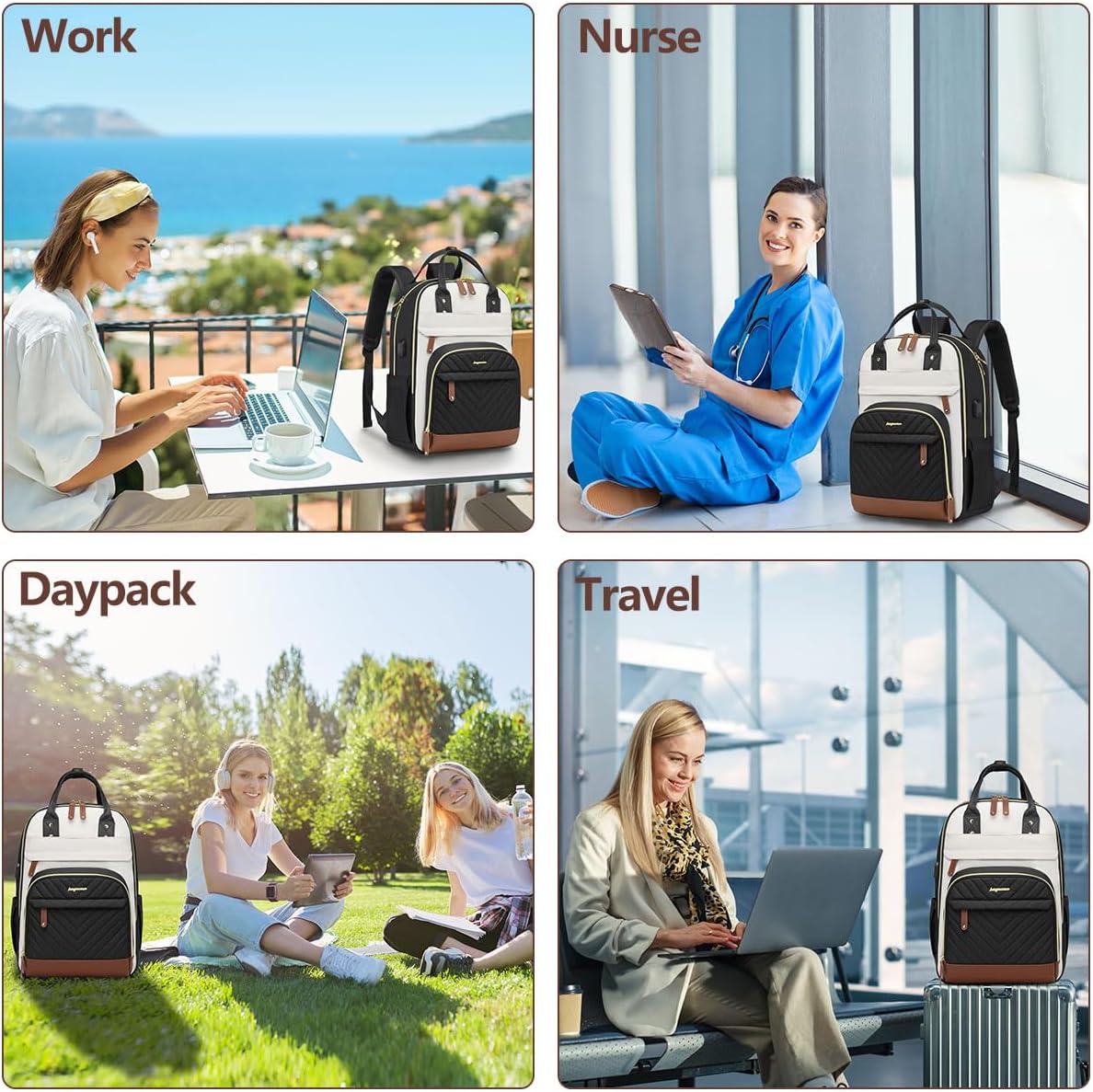 Backpack 15.6 inch Backpack Backpack Backpacks Laptop for Women Bag - Work Travel with USB Charger College Bookbag