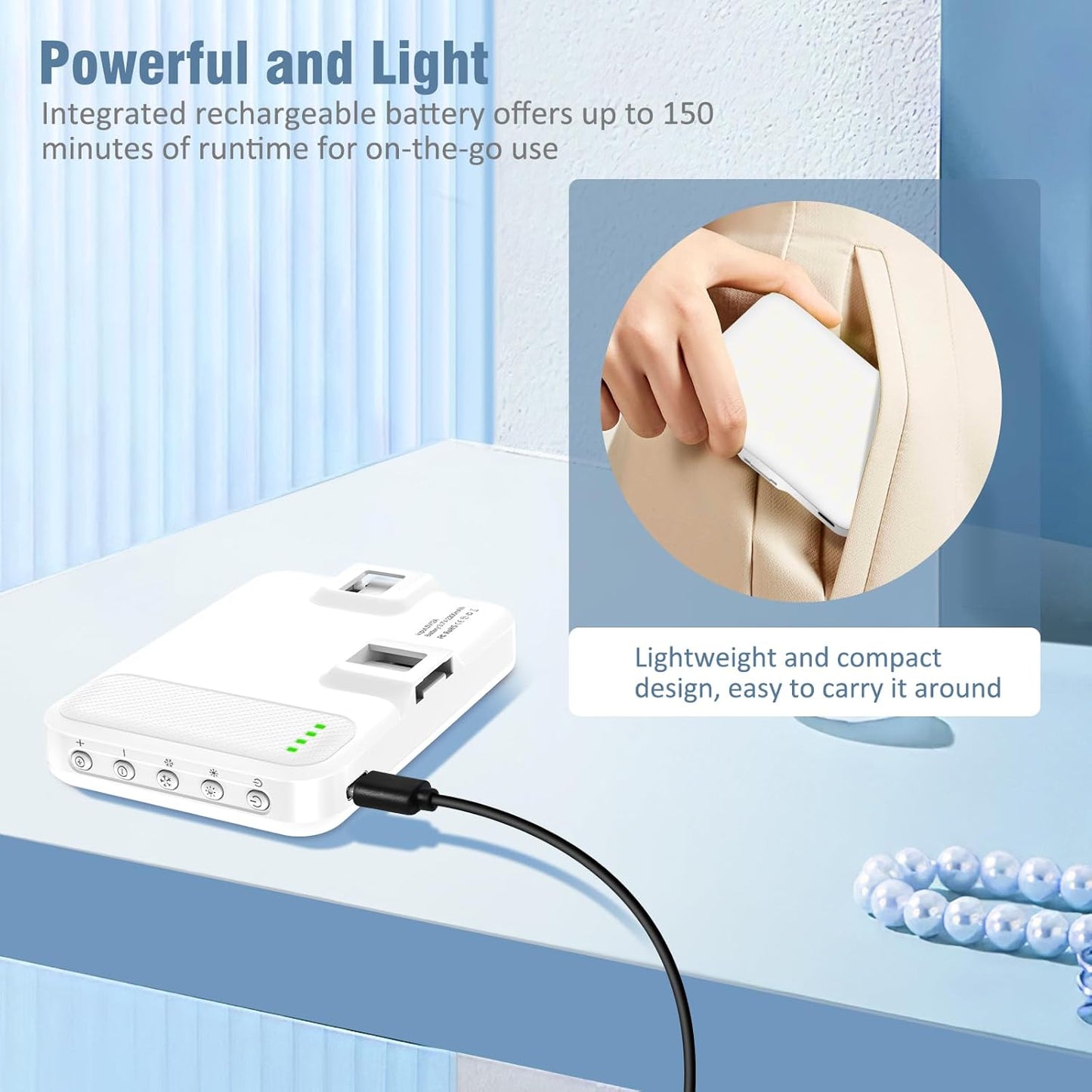 ALTSON 60 2200mAh 97+, 9 LED Portable Selfie Light Video Conference Lighting with Clip & Camera Tripod Adapter