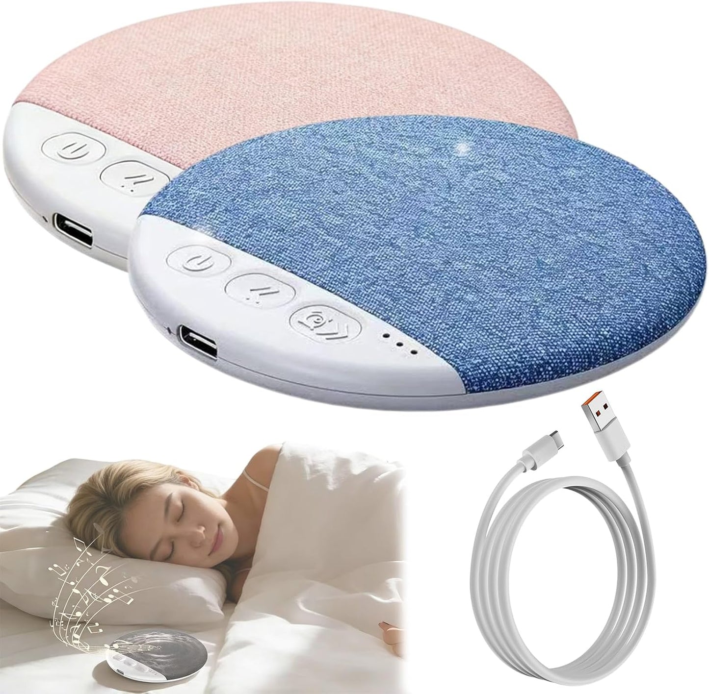 FACAIFACAI 2026 20H Pillow Speaker, New Sleep Speaker Under Pillow, with White Noise, Auto-Off Timer, Play, Stereo