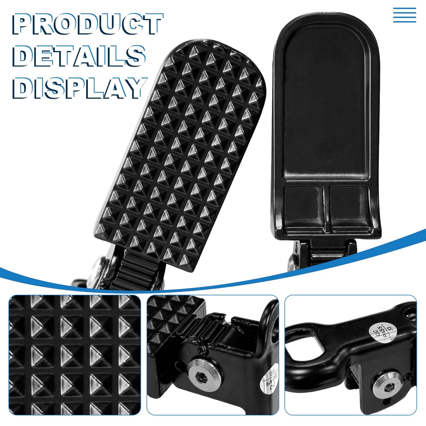 1 Pair Bike Rear Pedals Mini Folding Bike Foot Pegs Stable Bicycle Rear Pedals for Mountain Bike Electric Bike