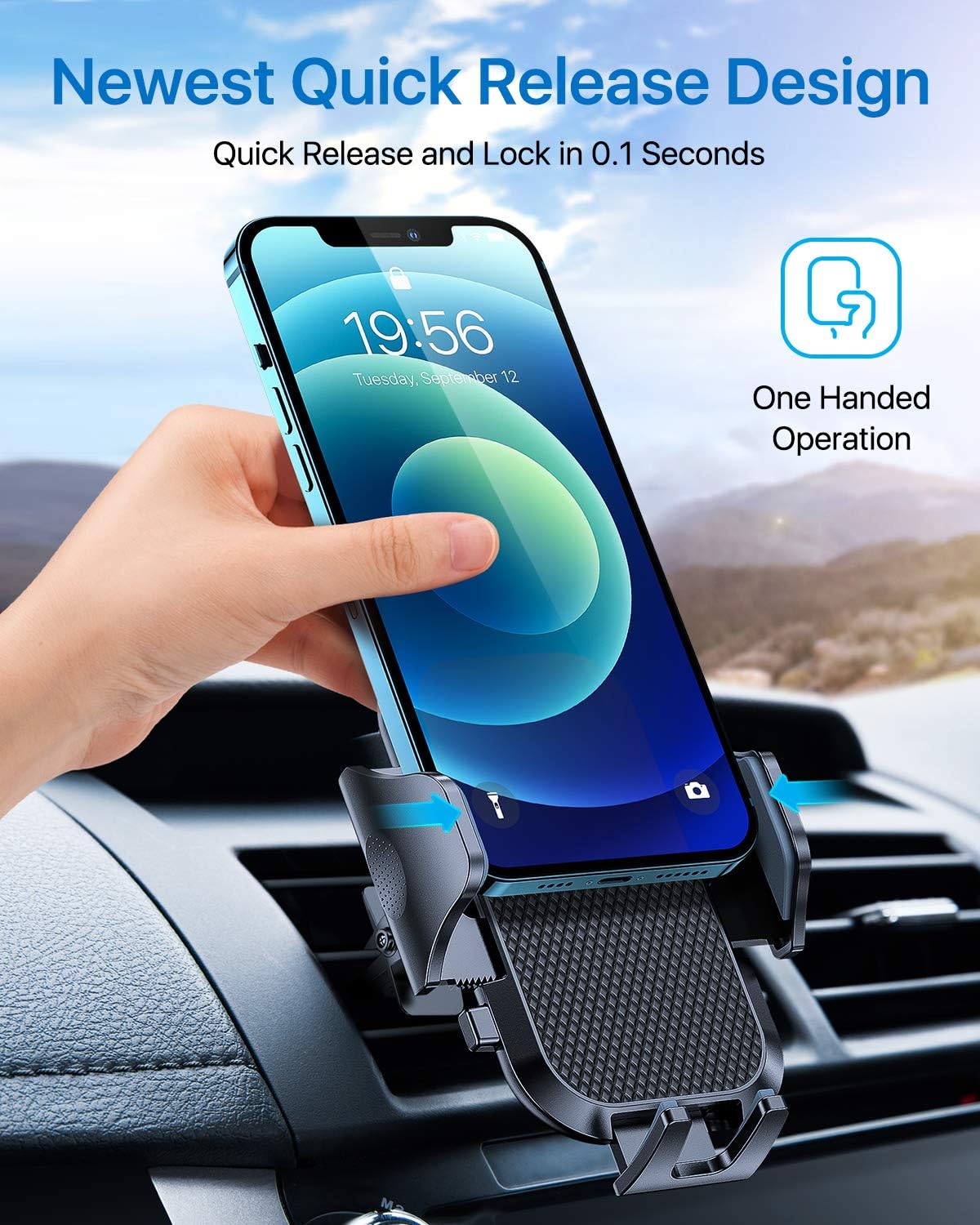 andobil 2026 17 15 14 13 S26 S25 Upgraded Car Phone Holder Mount for Vent, Military Sturdy Metal Clip Air Vent Phone