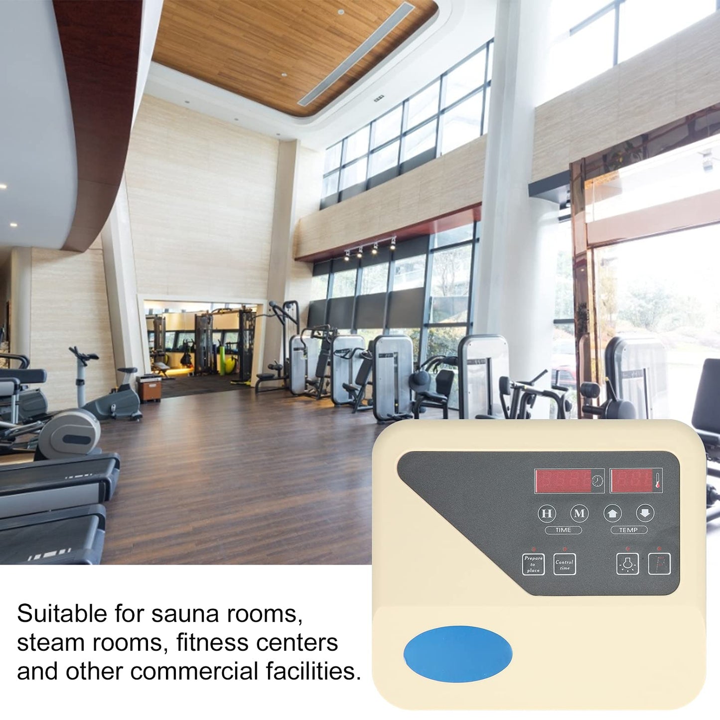 Fdit Sauna Stove Temperature Controller LCD Digital Display External Controller with Probe Wire for Dry Sauna Heater 220V Sauna Accessories(9-15KW Digital Display)
