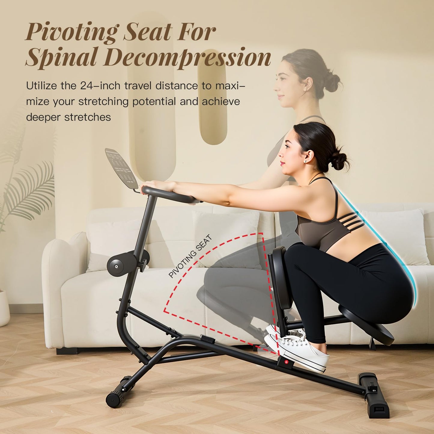 Ocdin Full Body Traction & Stretch Decompression Bench, Back & Body Stretching Machine for Home and Commercial Gym (Black)