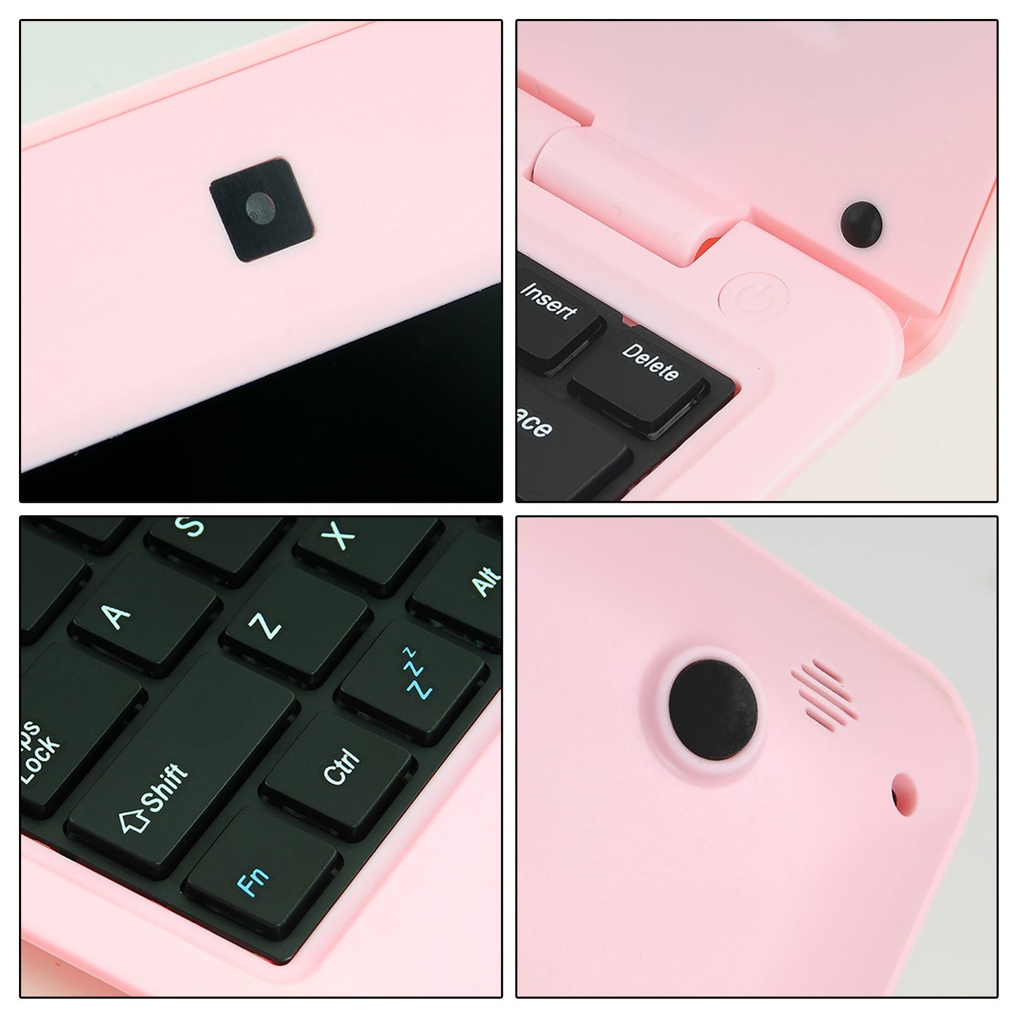 Goldengulf 2025 Version 10.1 Inch Portable 8GB Computer Laptop PC Quad Core Android 6.0 Mini Netbook Slim and Lightweight Notebook YouTube Player Flash (Pink)