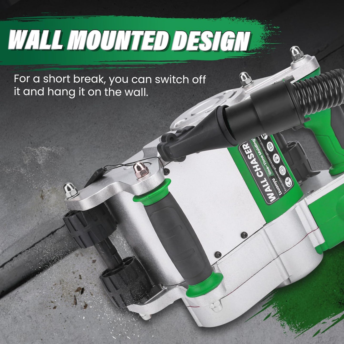 Huanyu Electric Wall Chaser 25mm+35mm Blades Upgraded 1 time Molding Wall Slotting Machine No Dust Operation Wall Groove Cutting Machine Cement Sand Brick Cutter 110V (25mm+35mm)
