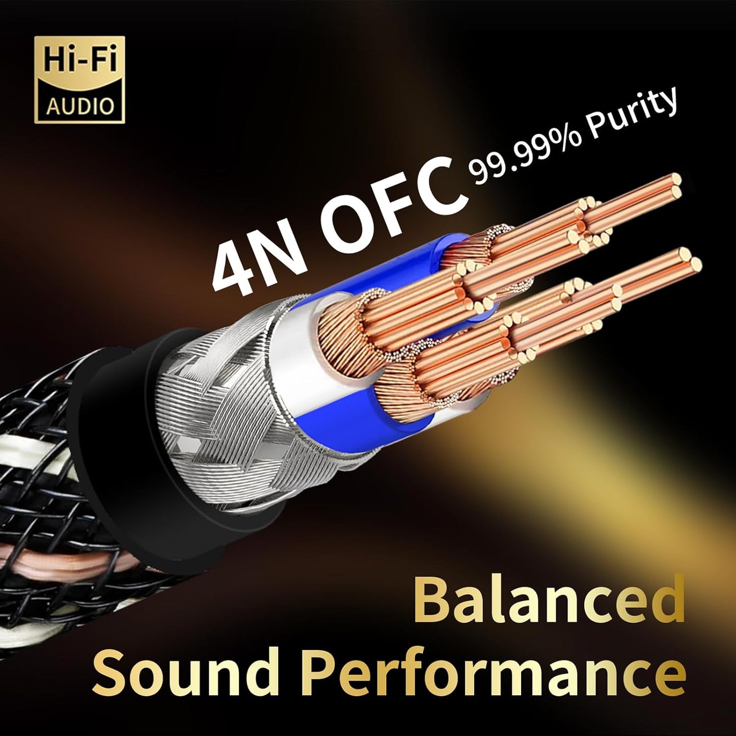 3.0 6.56ft B,4N Core,24K Card,Mixer,Synthesizer(6.56ft/2m) USB HiFi Audio Cable -USB A to USB OFC Gold-Plated
