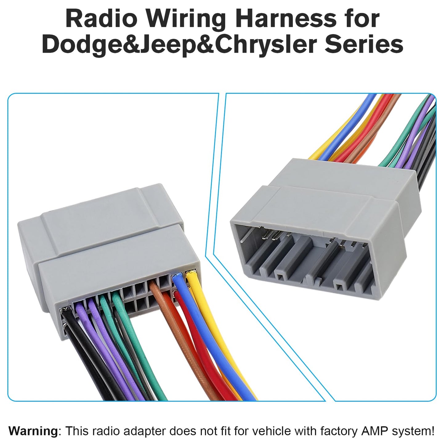 22PIN 1500 2500 3500 Stereo Wire Harness Radio Wiring Harness Adapter Compatible with Dodge RAM Charger Caravan Jeep