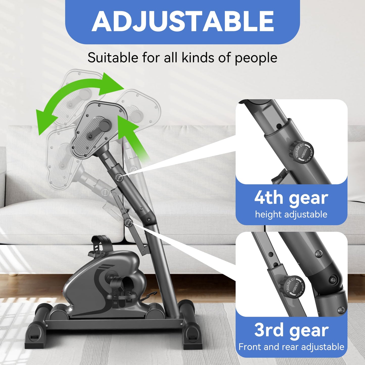HNLIY Legs Arms Electric Exercise Bike Active Passive Knee Pedal Trainer Physical Therapy Assisted Rehabilitation Home Fitness Equipment For Seniors