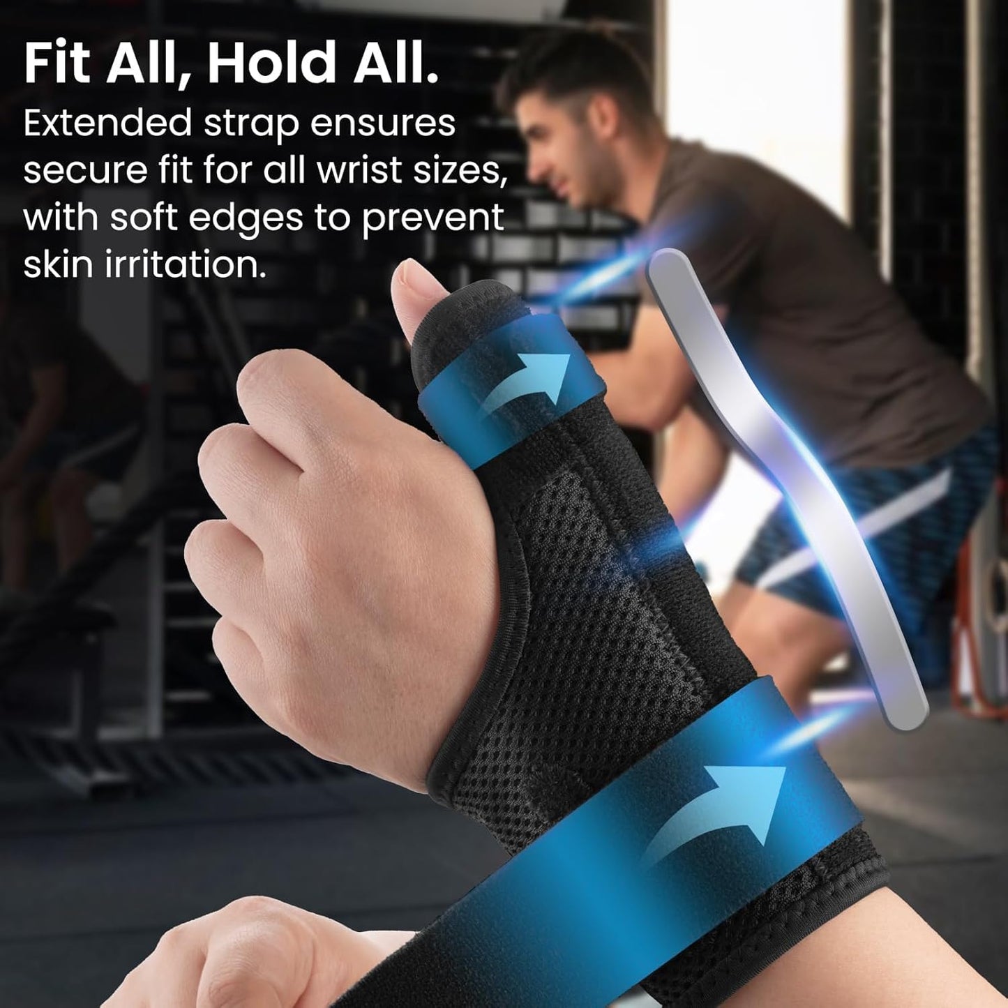 Bchois Thumb Brace & Wrist Brace Support Right Hand or Left Hand for Arthritis Pain and Support,Thumb Spica Splint for Trigger Thumb,Thumb Stabilizer with Compression Plate Support for Women Men (Black)