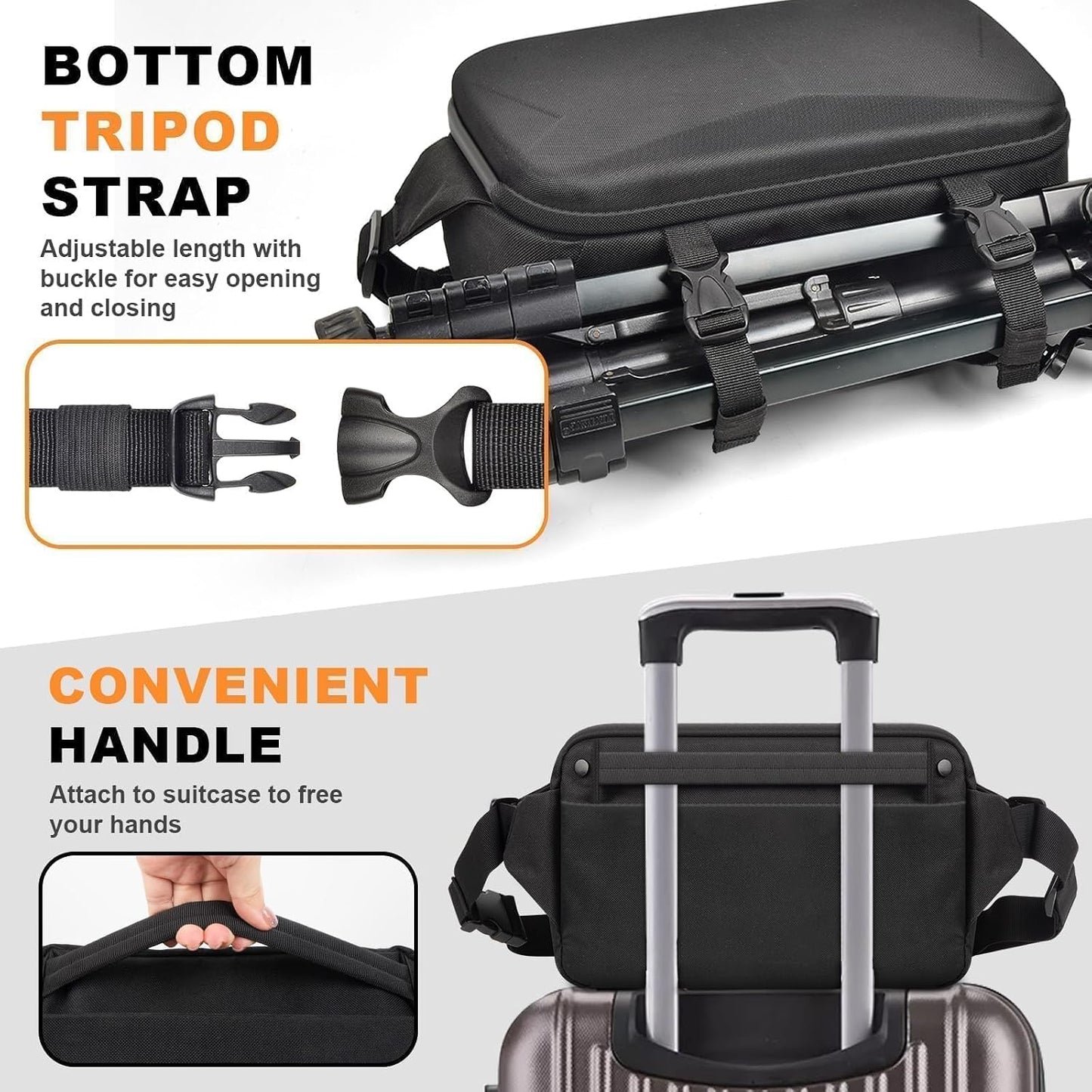 Comecase Hard Shell Camera Sling Bag for DSLR & Mirrorless/Water-Resistant Crossbody with Tripod Holder, Quick Access