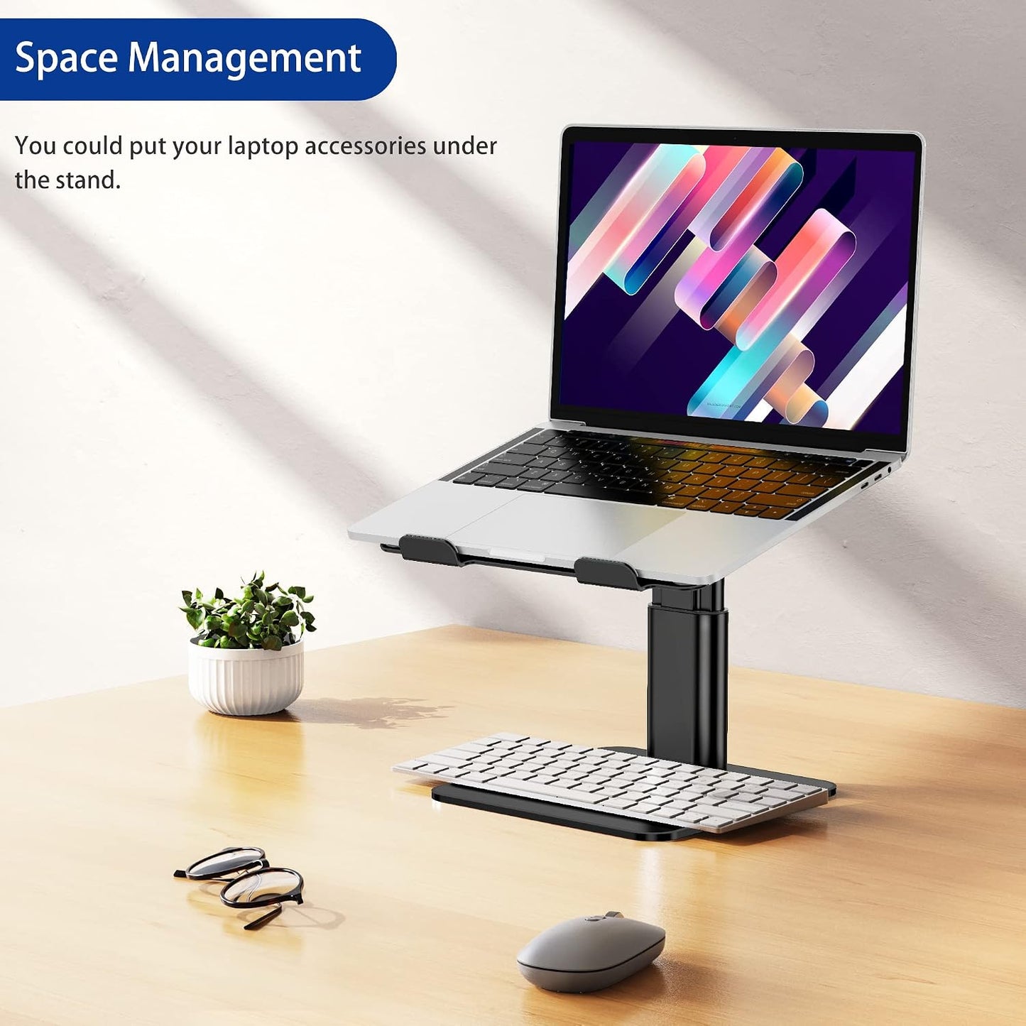 BESIGN LSX6N 10-15.6" Laptop Stand, Ergonomic Adjustable Notebook Riser, Computer Holder, Laptop Mount Compatible