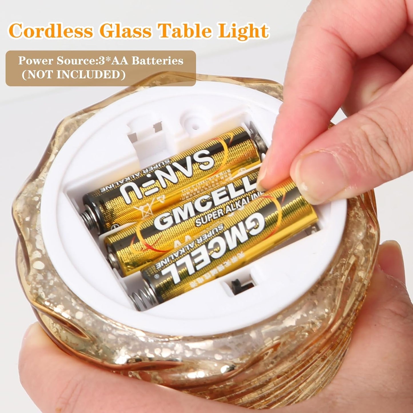 Regine Switzerland Glass Christmas Tree Decorations - Mercury LED Light Tabletop Decor | Battery Operated Night Lights with Timer for Home Festivities