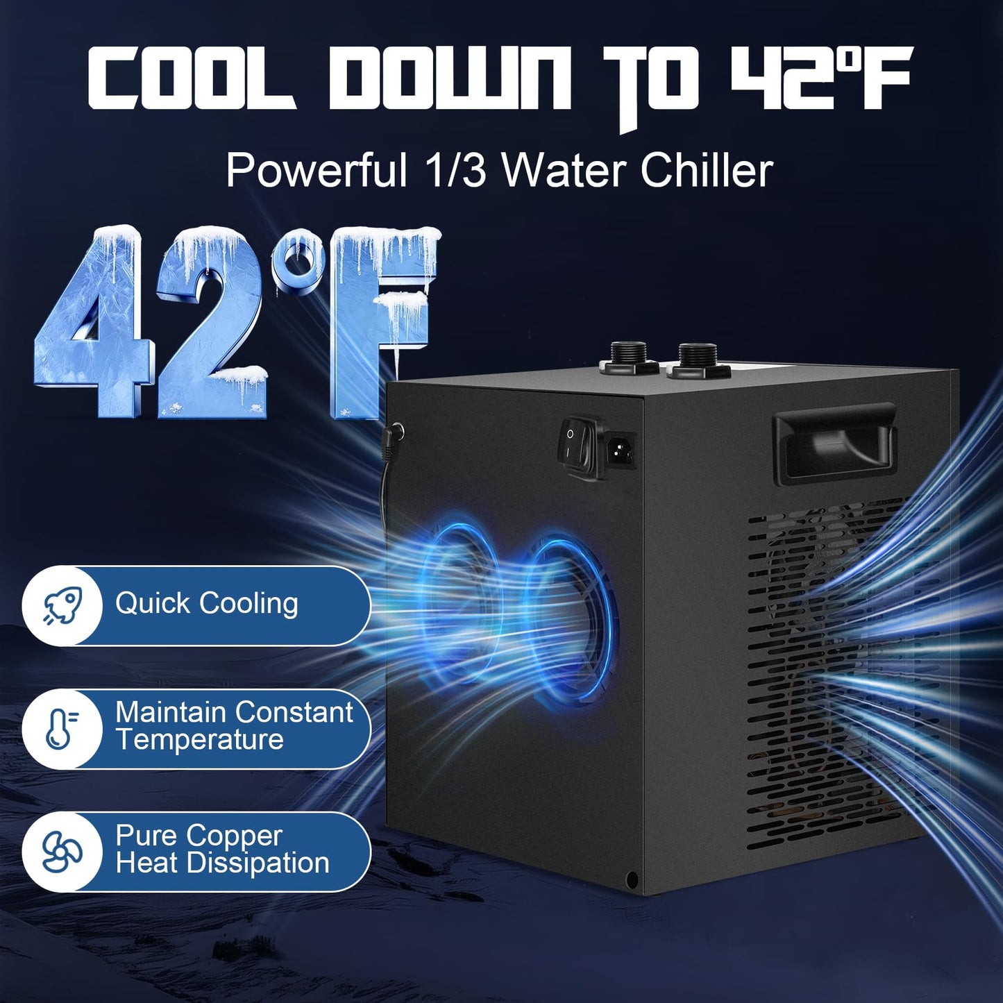 Ice Bath Water Chiller for Cold Plunge Tubs, 1/3 HP Cold Plunge Chiller with External Filter & Pump, Insulation Pipe, Ideal for Home and Professional Use 110V