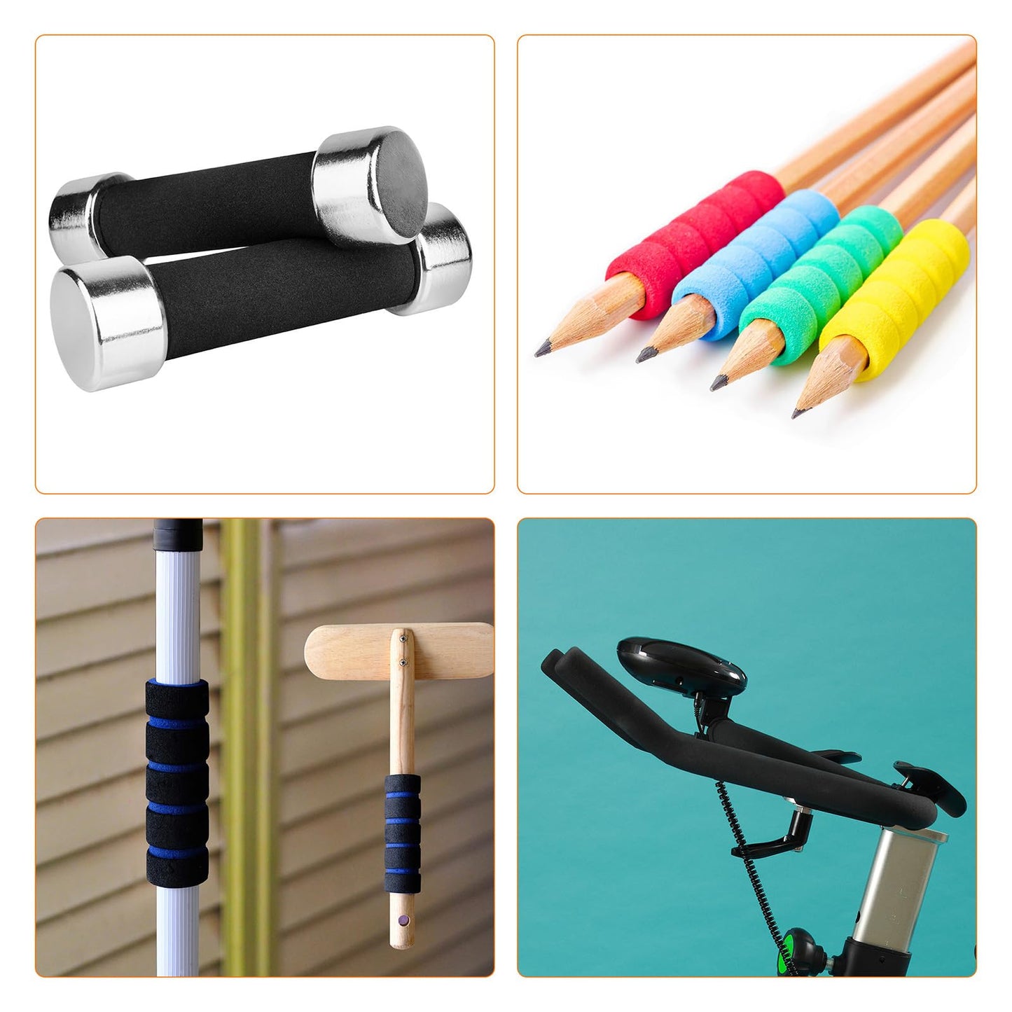 MECCANIXITY Pipe Insulation Tube Foam Grip Tubing 16mm(5/8") ID 34mm OD 10" Black for Pipe Lagging, Utensils, Fitness, Tools Handle Support