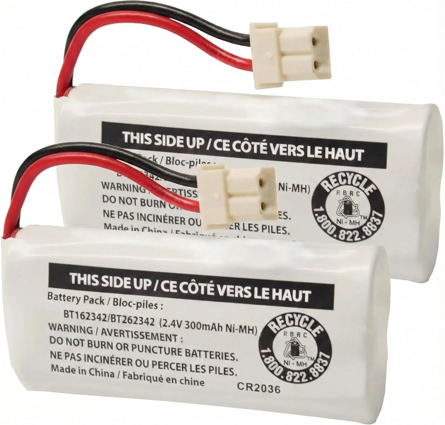 Cerepros 2-Pack BT162342/BT262342 2.4V Packs Battery for VTech Cordless Phone