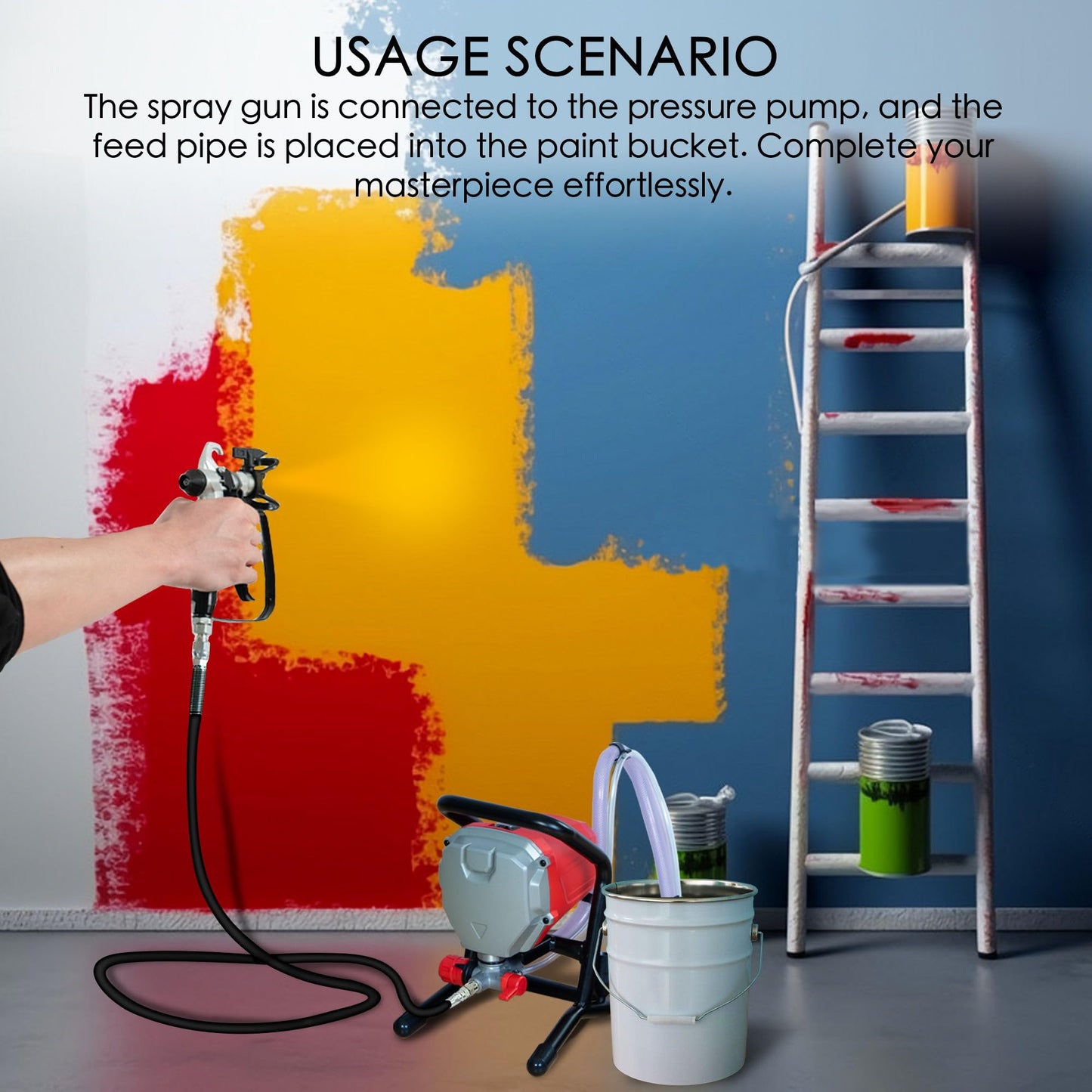 Himalaya High Pressure Airless Paint Sprayer - 3000PSI, 5/8HP, 650W Power Painter, Ideal for Home Interior, Exterior, Commercial Use, DIY Handyman-Professional Contractor Grade Spray Paint Machine