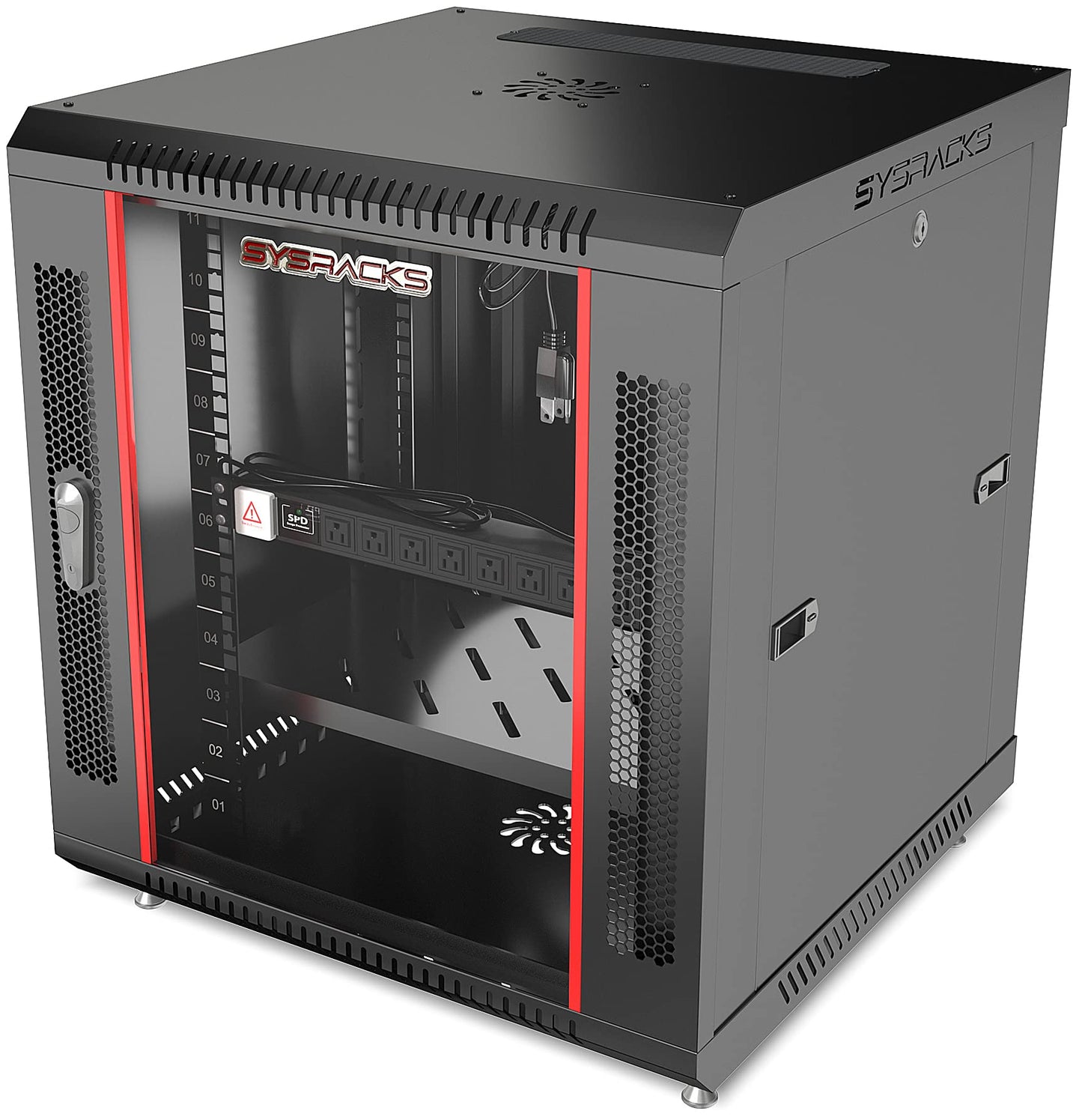 12U Wall Mount Server Rack Cabinet – 19" Network Rack Enclosure, 24" Deep Data Rack Cabinet with Fan, PDU & Shelf for IT Equipment, Switches and Patch Panel