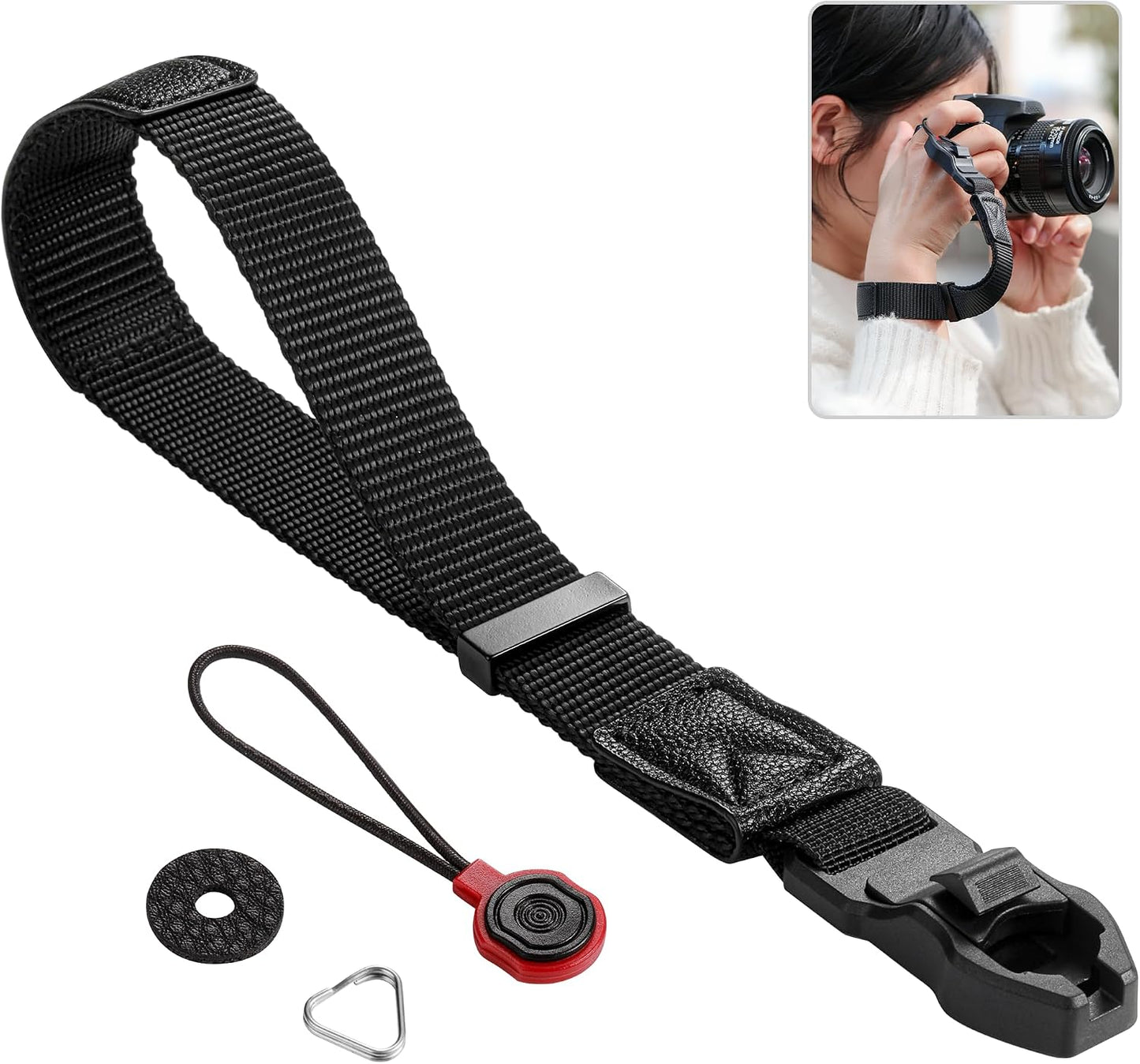 1 inch 198lbs Quick Release Camera Wrist Strap Compatible for Peak Design Buckle Adjustable Wide Load Capacity