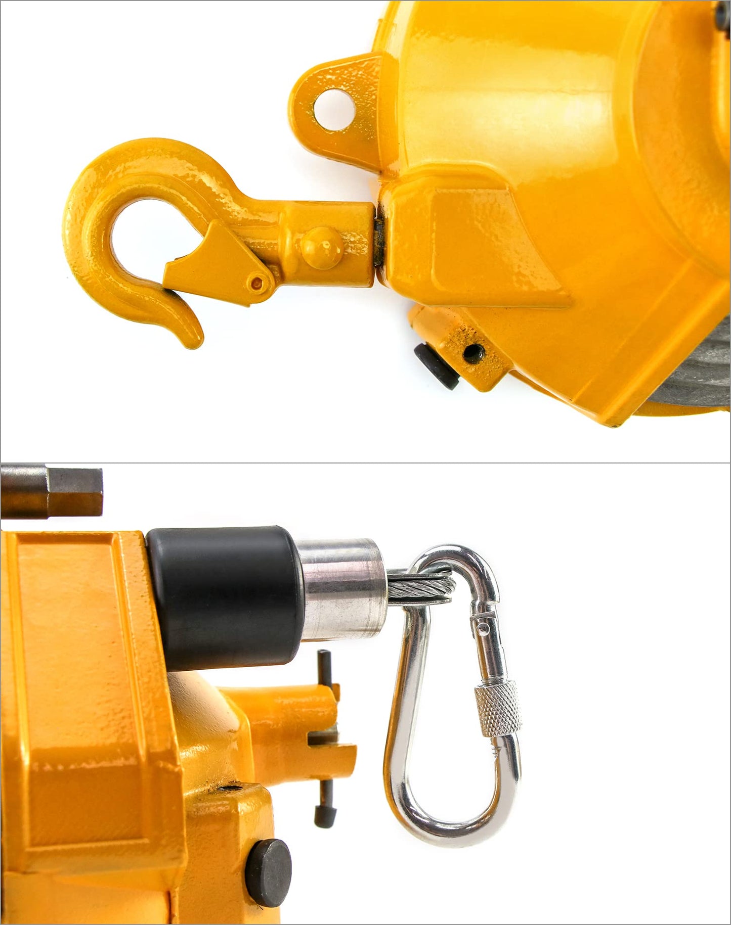QWORK Spring Balancer, 2 Pack 11-19 lbs Retractable Balancer with 5 Ft Long Wire Rope and Hook, Retractable Spring Tool Hanging Holding Equipment