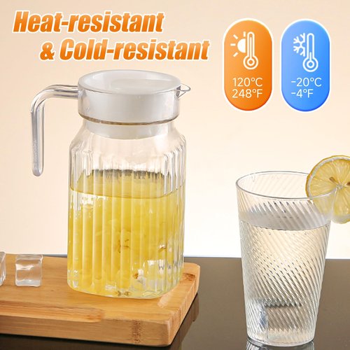Ktsxxops 17 oz Small Plastic Carafe with Lid and Spout, 500ml Small Clear Water Jug for Hot/Cold Water, Iced Tea Pitcher for Coffee, Mini Juice and Homemade Beverage Carafe (500ml)