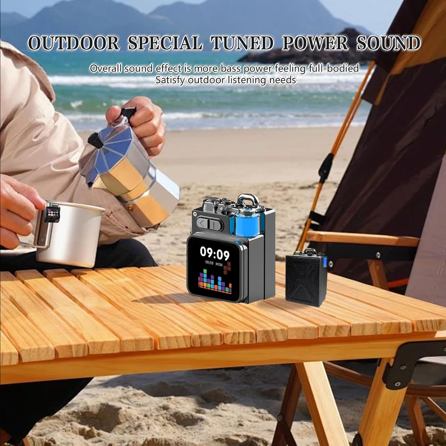 bosta Portable Bluetooth Speaker with Touch Screen, Wireless Stereo Pairing, Wild Mini Rugged Travel Outdoor Speaker