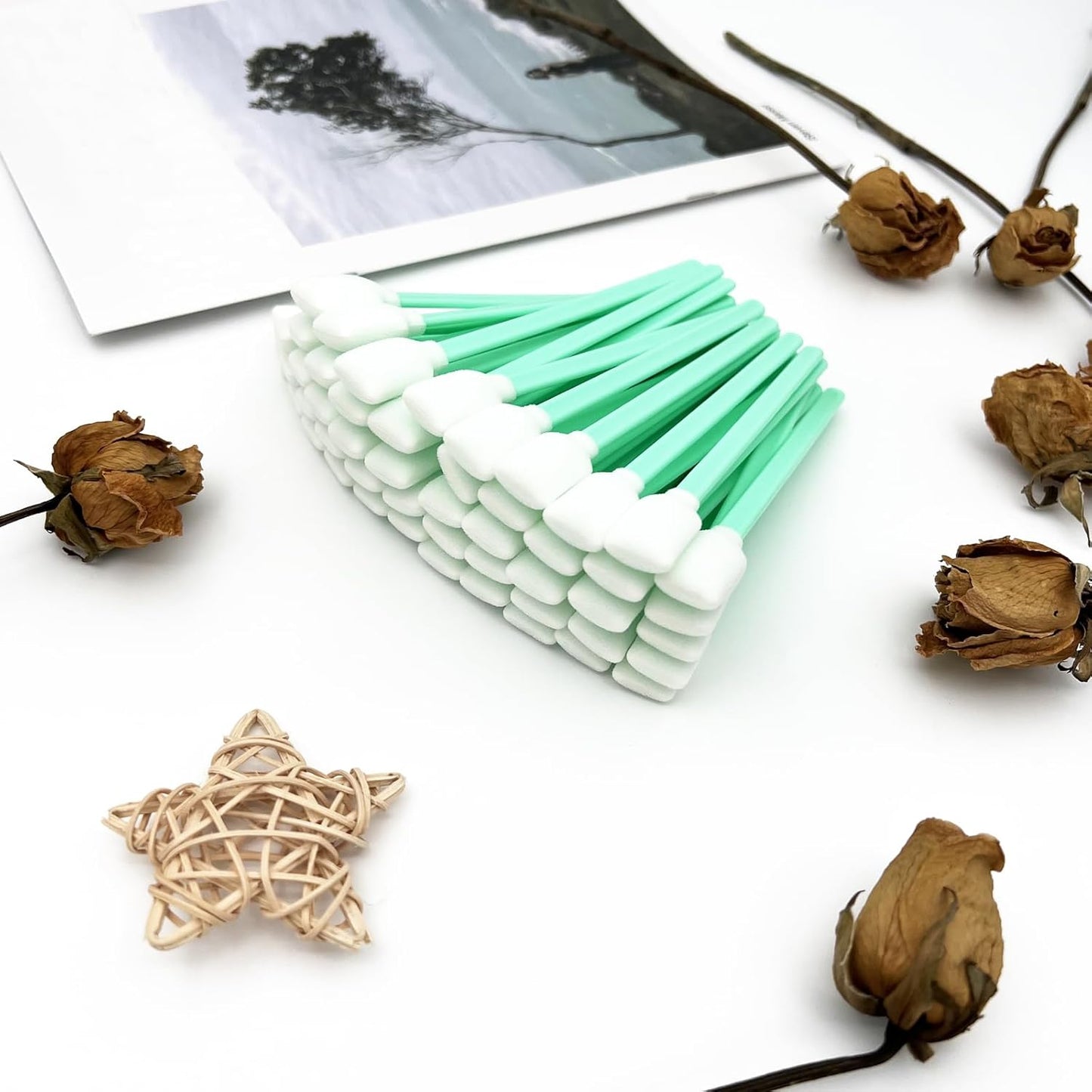 Brvlsoc 50PCS Foam Cleaning Swabs Anti-Static Lint-Free Applicators for Printers, Cameras, Optical Lenses & Electronic