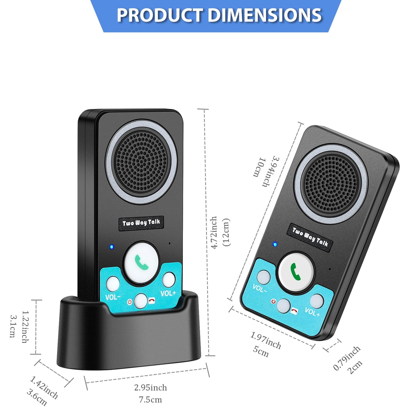 UHAXZ Intercoms Wireless for Home, Hands-Free Wireless Intercom, Long Range, 8 Volume Levels, 4 Chime Full Duplex 2 Way Intercoms System for House, Business(3 Intercoms Black)