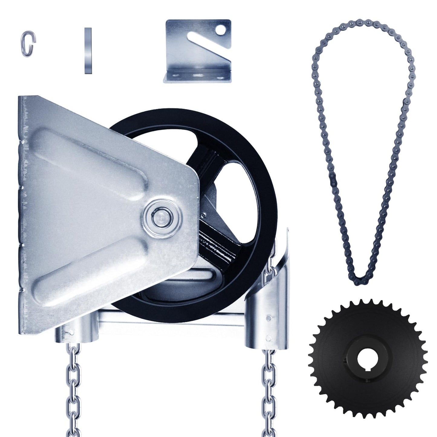 ‎NULTRUMA Garage Door Opener Chain Hoist 1 Inch Shaft Model 2000R 4:1 Reduction Wall Mount