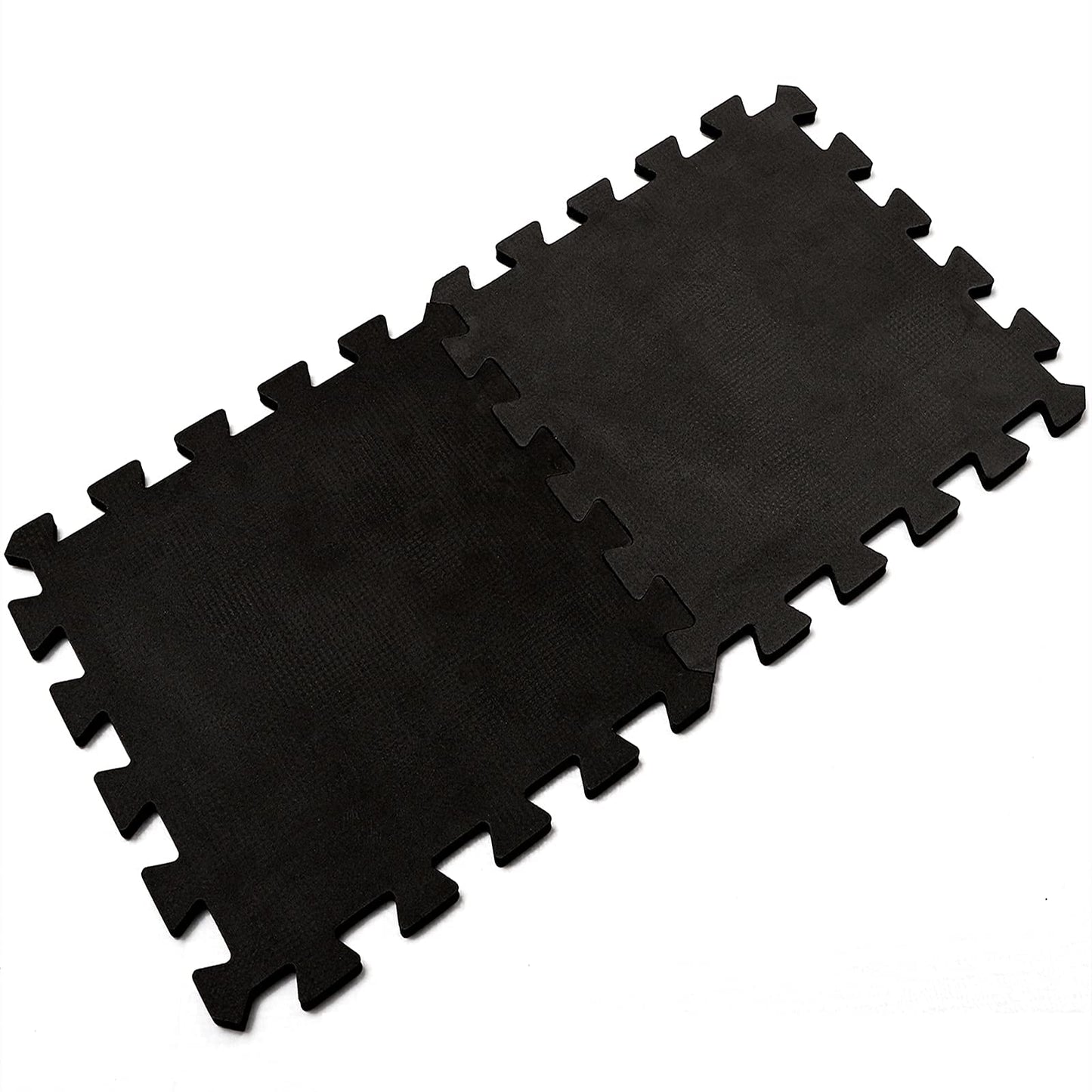 DEAYOU 16 Tiles Interlocking Foam Mat Floor Tiles, 12" x 12" EVA Foam Puzzle Mat with Borders, 0.4" Thick Soft Protective Exercise Padding Mats for Fitness, Play, Gym, Black and Cream White