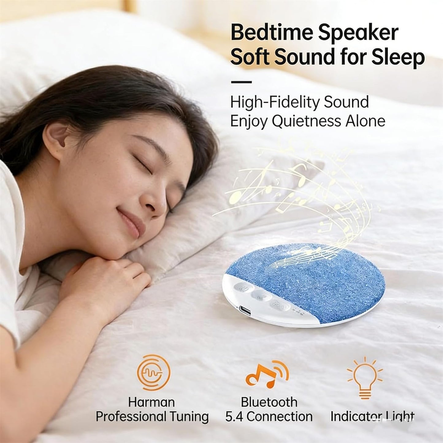 FALLCHILL Flat Under Pillow Speakers, Bluetooth Pillow Speakers for Sleeping, Wireless Charging Ultra Thin Speaker