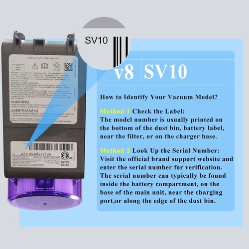 Dyson 10000mAh Replacement Battery - Compatible with V8 Animal & Absolute | 21.6V Cordless Power