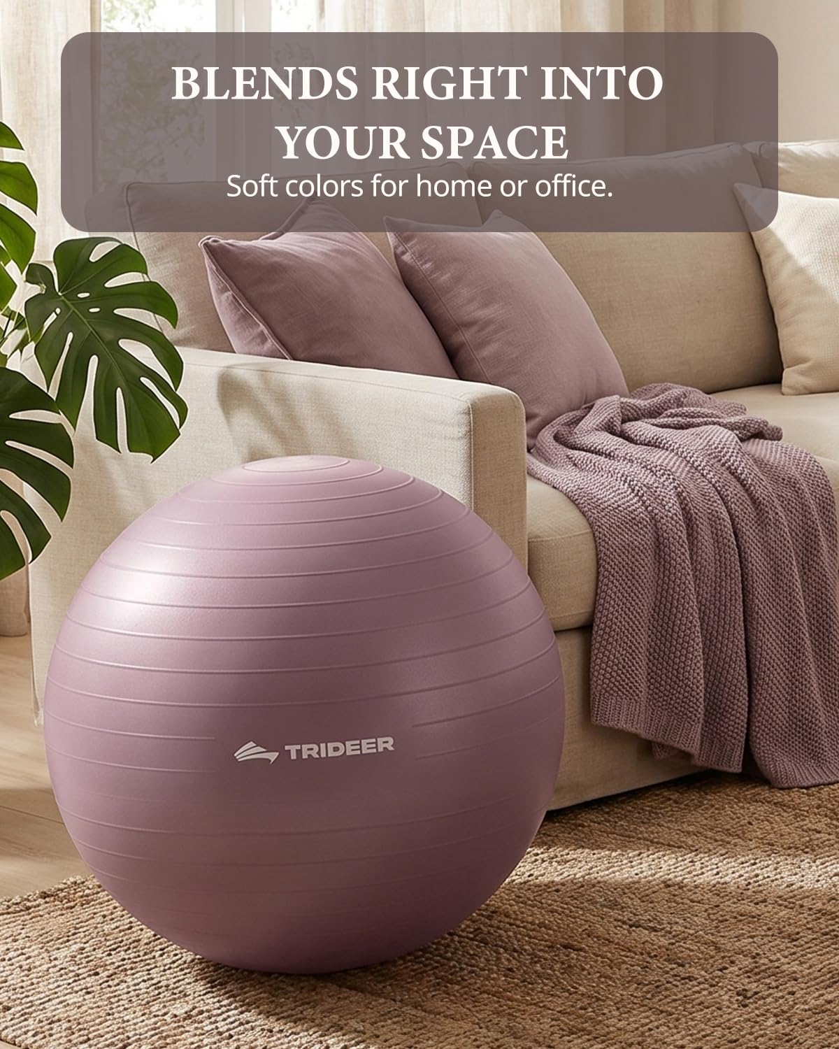 Trideer Exercise Ball Yoga Ball – Office Seating & Balance Ball Chair, Stability Ball for Pilates, Physical Therapy,Core Training & Balance Improvement & Stretching