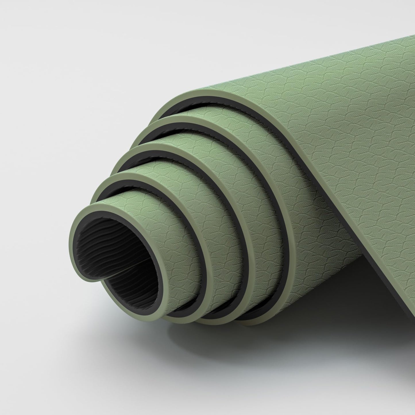 ILILI Yoga Mat Thick Soft Exercise Mat for Home Gym, Anti-Tear Cushioned Mat for Men Women, 76"x32.7"x0.35" for Stretching, Pilates (Grass Green+Black)