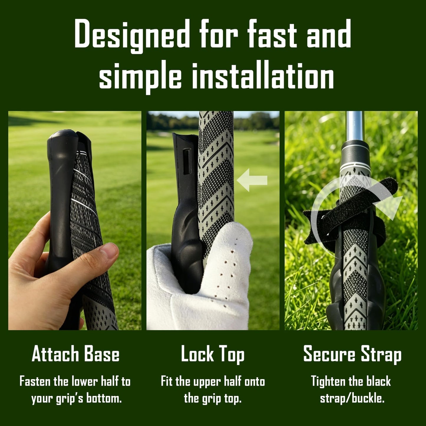 Golf Grip Training Aid Swing Posture Corrector, Improve Swing Rhythm & Consistency, Golf Hand Position Practice Trainer, Perfect Golf Gift for Men Women, Ideal Present for Him Her Golfer Lovers（Black)