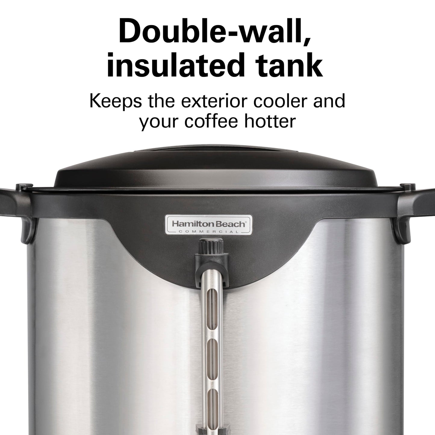 Hamilton Beach Commercial 100 Cup Stainless Steel Coffee Urn (HCU100S), Double Wall, 120V