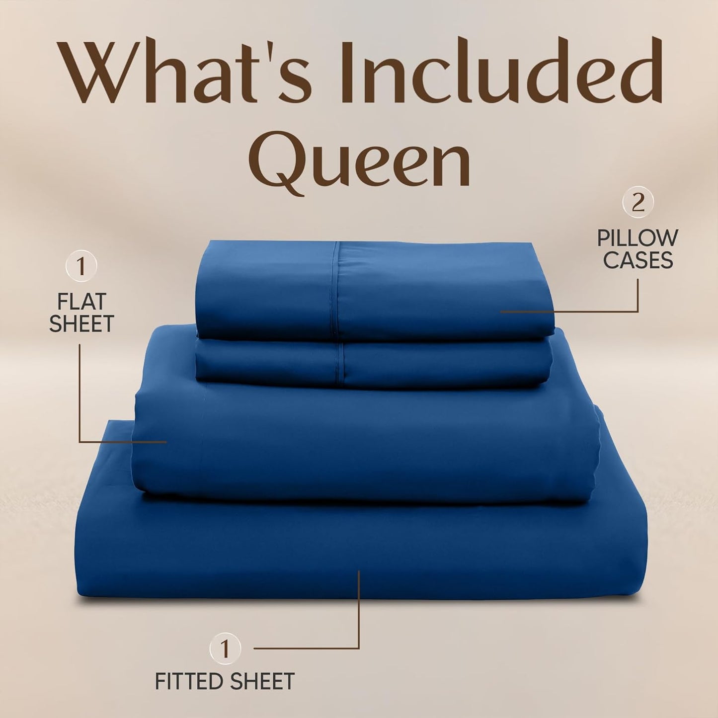 Utopia Bedding Queen Size Sheet Set - Soft, Breathable Microfiber | 4-Piece in Dusk Blue