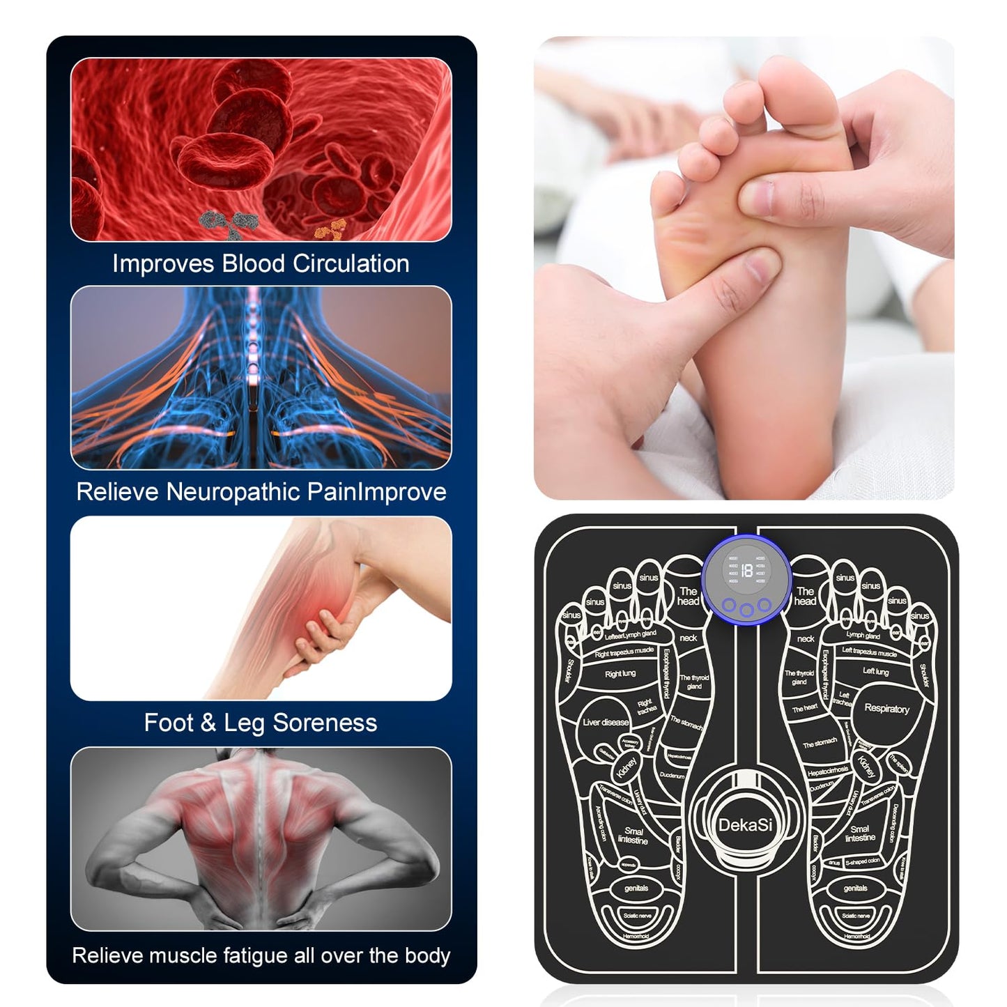 CWTUL Health Expert Electronic Stimulator and Powered Muscle Stimulation for Pain Relief, EMS Foot Massager-4