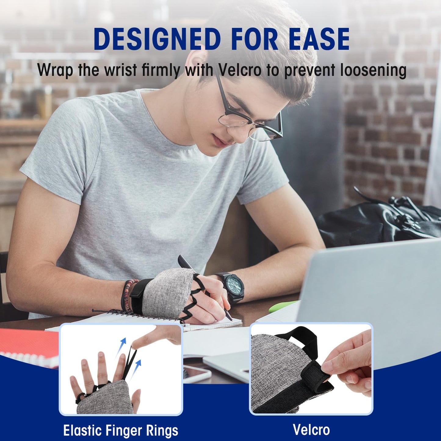 Zipcase Weighted Gloves for Tremors to Provide Hand Stability and Improve Hand Dexterity, Perfect Writing Weights & Hand strengthening Tool (1/2lb, Left） Gray