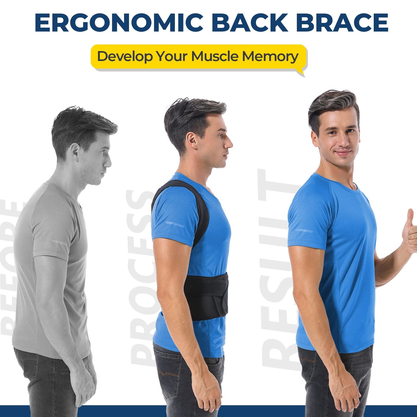 DIANMEI Back Brace Posture Corrector for Women and Men, Back Braces for Upper and Lower Back Pain Relief, Adjustable and Fully Back Support Improve Posture and Lumbar Support(M, 30"-35.5" Waist)