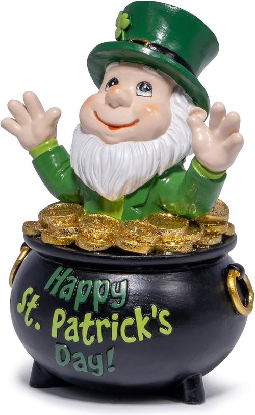 Hodao St. Patrick's Day Gnome Decoration - Handmade Irish Elf Figurine | Luck & Green Decor for Home