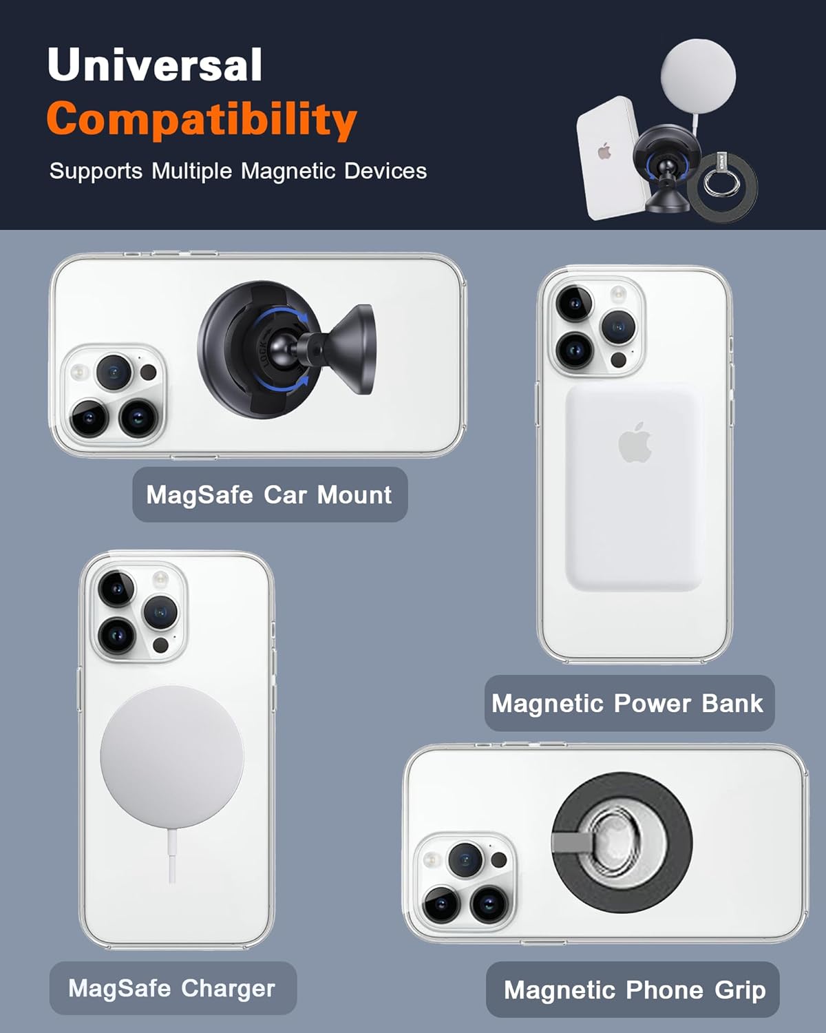 (10 Universal Metal Rings Compatible with Magnetic Sticker,Magnetic Ring for Phone Cases & Wireless Charging Black)