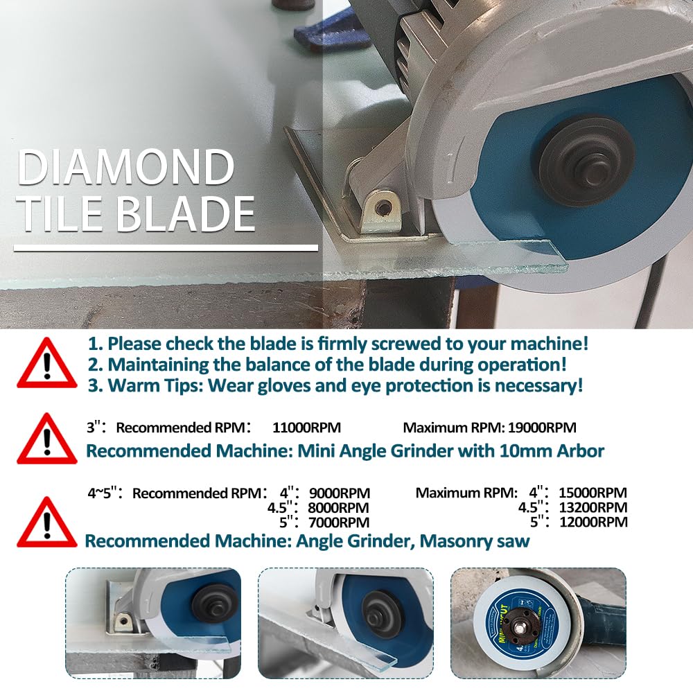 Tile Hole Saw Kit Diamond - (6/8/10/25/35/50/75/127mm Drill Bits+Finger Bit+Chamfer Bit+Adapter+Tile Blade) Diamond Hole Saw Kit for Porcelain Ceramic Marble Brick Granite,5/8"-11 Thread