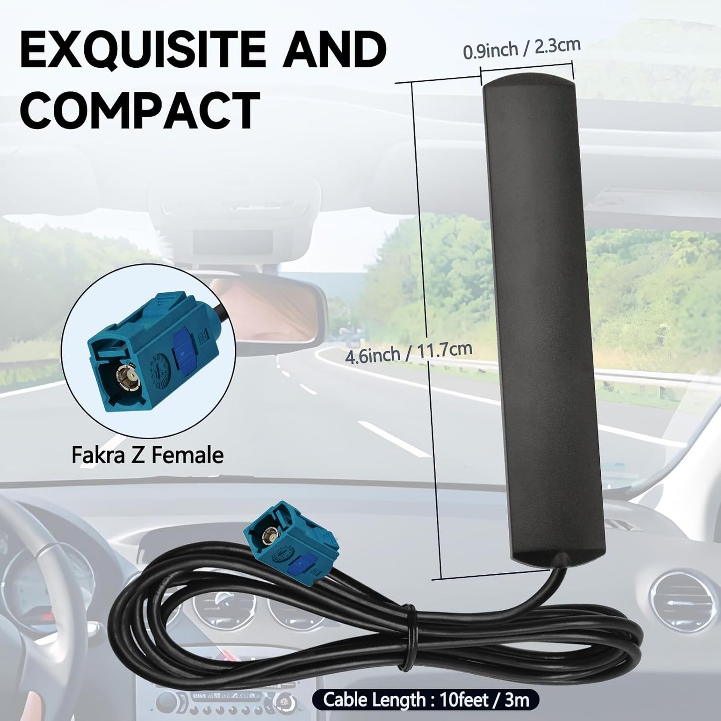 SZSAUTO 4G 2.4GHz Vehicle LTE WiFi Bluetooth Hidden Antenna Adhesive Mount Patch Antenna for Vehicle SUV Car Stereo