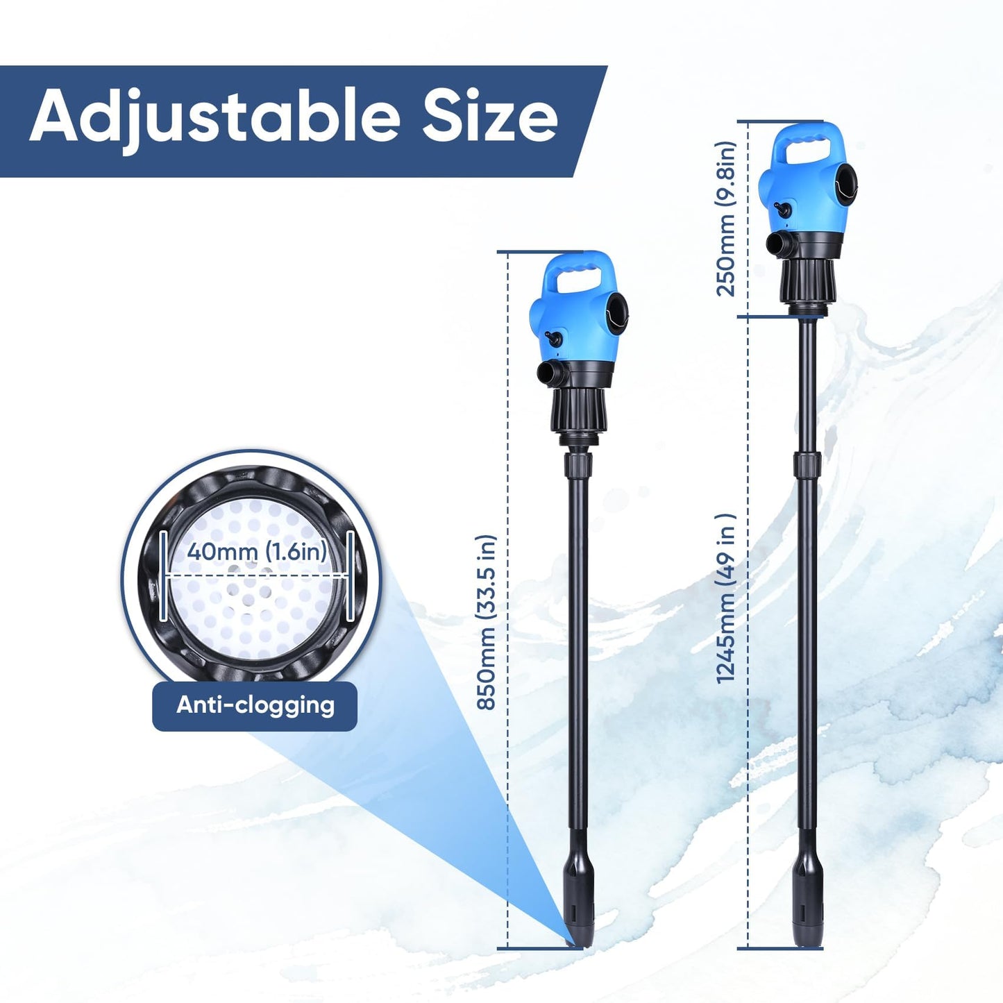Electric Drum Barrel Pump, 110V-240V AC/ 12V DC Power, 55 Gallon Electric Transfer Pumps with 2-Inch Bung Adapter, 5 GPM Flow Rate, Suitable for DEF, Diesel, Water, Antifreeze