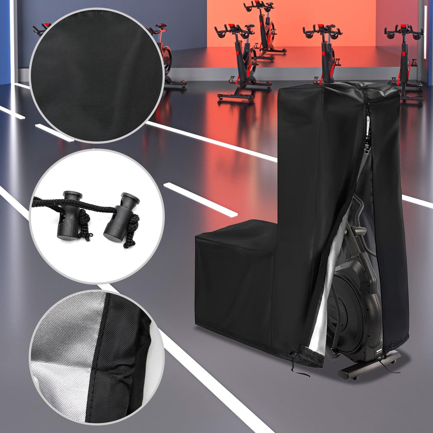 Elliptical Cover 420D Oxford Fabric Gym Dust Cover 55'' x 25'' x 65'' for Elliptical Home Elliptical Exercise Machine