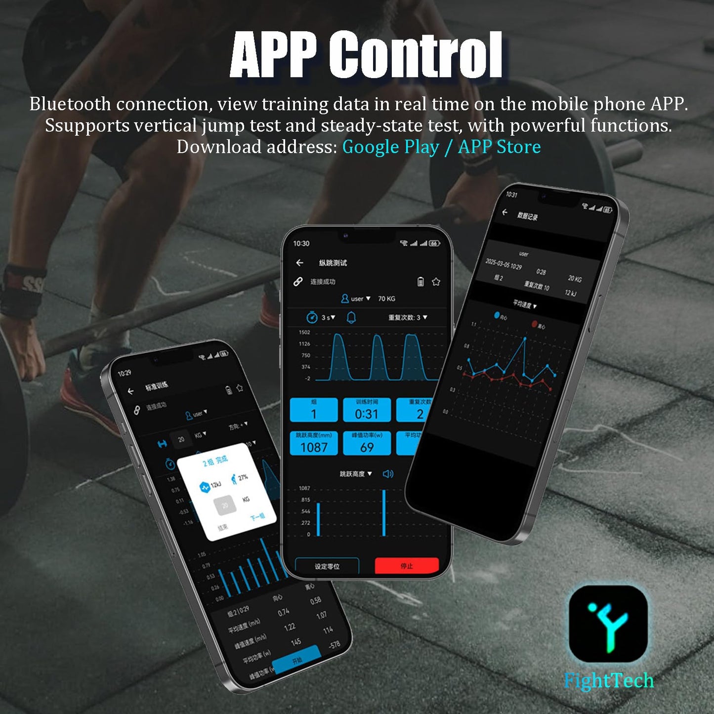 Velocity-Based Training Device, Smart Speed Tracker for Weightlifting & Squats, Real-Time App with Voice Feedback, 50H Battery, Magnetic Mount (70x70x35mm, Black)